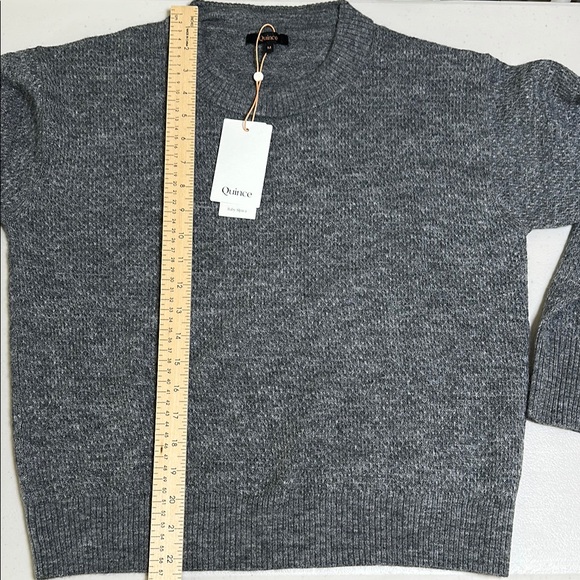 Quince Women’s Baby Alpaca Gray Crew Size Medium New With Tags - Picture 7 of 8